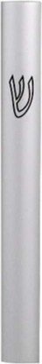 Aluminum Semi- Round Silver Mate Mezuzah 15 Cm - 15 cm