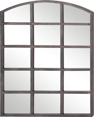 SONOMA SAGE HOME Dark Gray Metal Window Pane Inspired Wall Mirror