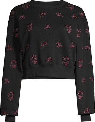 Floral-Embroidered Sweatshirt