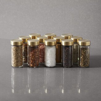 The 3 oz Glass Spice Jar Gold Pkg/12