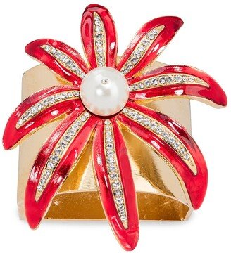 Nomi K Swarovski Crystal Wild Flower 4-Piece Napkin Ring Set
