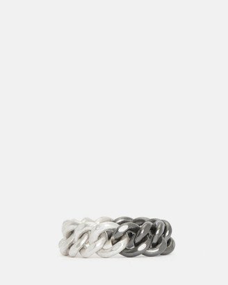 Colt Two Tone Curb Chain Sterling Silver Ring