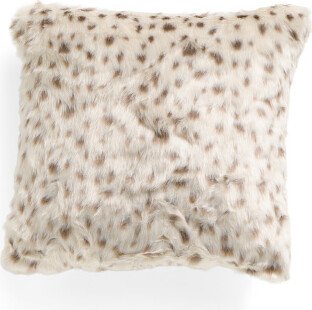 18x18 Faux Fur Leopard Pillow