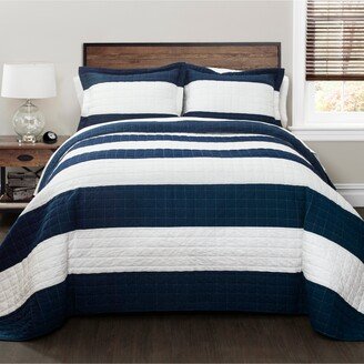 New Berlin Full/Queen Stripe Quilt 3Pc Set