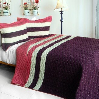 Goodbye Floppy 3PC Vermicelli-Quilted Patchwork Quilt Set