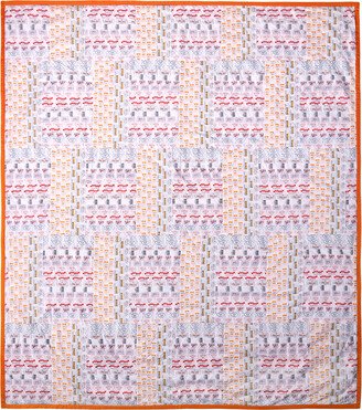 Orange & White Clinton Street Label Quilt