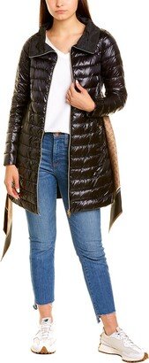 Scarf Belt Puffer Down Coat