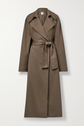 Jane Belted Wool-blend Twill Trench Coat - Brown