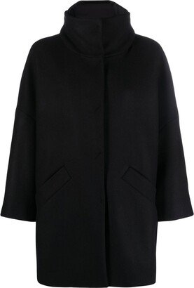 High-Neck Single-Breasted Coat-AB