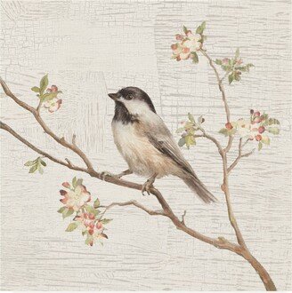 Danhui Nai Black Capped Chickadee Vintage Painting Canvas Art - 36.5 x 48