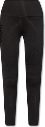 High-Waist Side Stripe Detailed Leggings