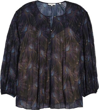 Deco Floral Pleated Blouse-AA