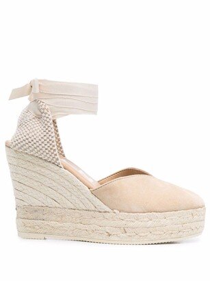 Hamptons lace-up wedge espadrilles