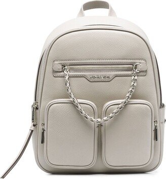 Logo-Plaque Leather Backpack-AA