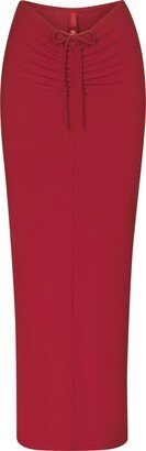 Soft Lounge Ruched Long Skirt | Brick