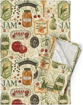 Farm Kitchen Tea Towels | Set Of 2 - Grandma's By Stephaniebeischer-Studio8 Vintage Floral Linen Cotton Spoonflower