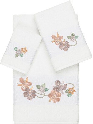 Caroline 3-Piece Embellished Towel Set - White