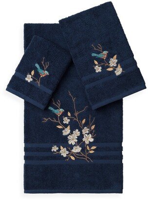 Spring Time 3-Piece Embellished Towel Set - Midnight Blue