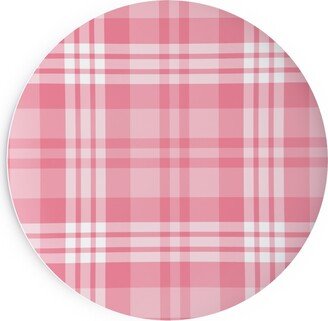 Salad Plates: Plaid Pattern Salad Plate, Pink