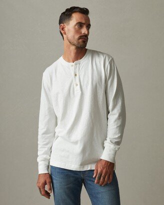 Premium Slub Henley Tee Long Sleeve - Bone