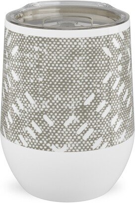 Travel Mugs: Modern Farmhouse Tile - Neutral Stainless Steel Travel Tumbler, 12Oz, Gray