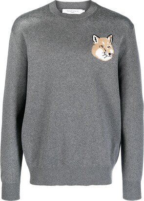 Fox-Motif Cotton Jumper