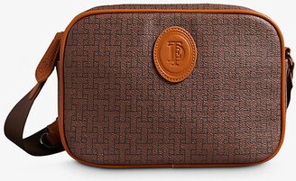 Brn-choc Trayvin T Monogram-print Faux-leather Camera bag