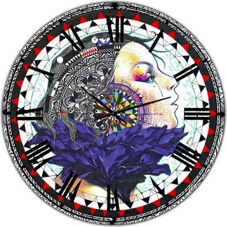 Designart Urban Girl Mandala Large Modern Wall Clock - 36 x 36