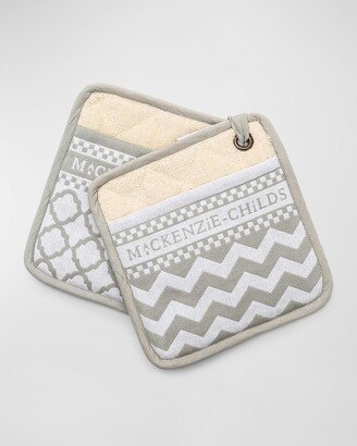 Sterling Zig-Zag Potholders, Set of 2