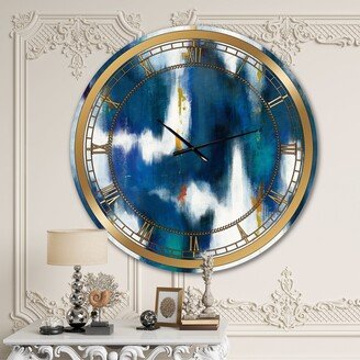 Designart 'Blue Glam Texture II' Glam Large Wall CLock