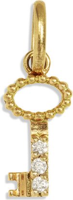 Diamond Key Yellow Gold Charm