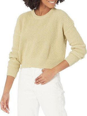 Textural-Knit Pullover Sweater (Pale Lichen) Women's Sweater