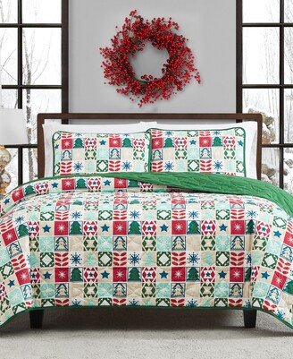 Holiday Check 3-Pc. Quilt Set, King, Created for Macy's