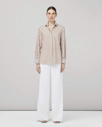 Maxine Cotton Poplin Button Down Shirt Classic Fit Top