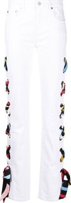 Marmo-print flared jeans