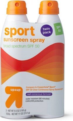 Sport Sunscreen Spray - SPF 50 - 2pk/11oz - up & up™