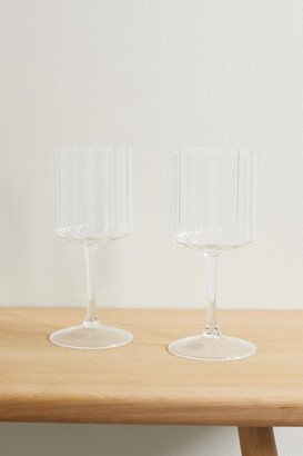 Fazeek - Wave Set Of Two Wine Glasses - Neutrals