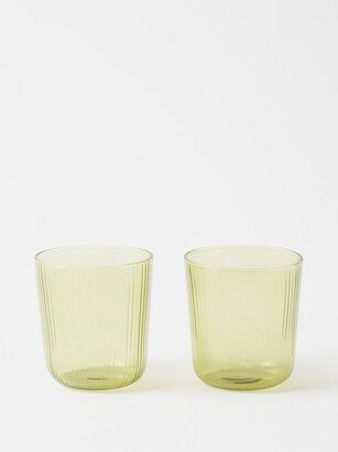 Set Of Two Luisa Ridged Stemless Wine Glasses