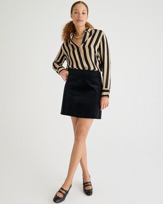 A-line mini skirt in stretch velvet