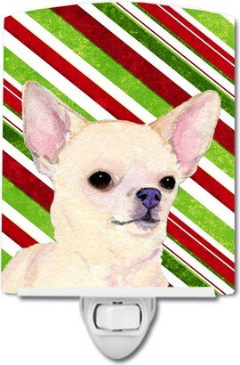 Chihuahua Candy Cane Holiday Christmas Ceramic Night Light