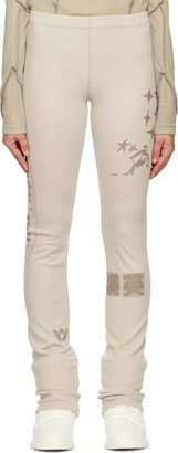 OPEN YY Beige Printed Leggings