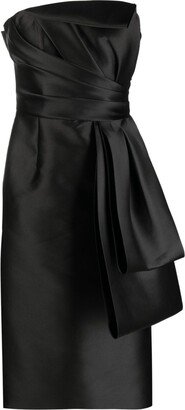 Mikado bow-detail midi dress