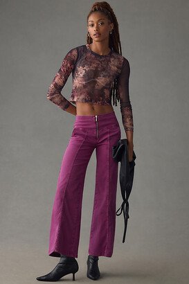 Mid-Rise Crop Flare Pants