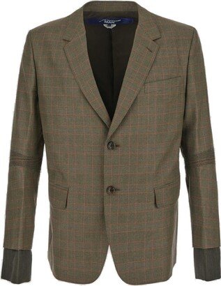 Single-Breasted Checked Blazer-AB