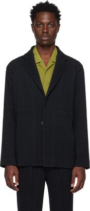 Black Wool Like Light Blazer