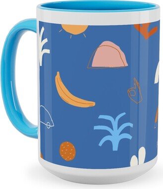 Mugs: Summer Dayz - Blue Ceramic Mug, Light Blue, 15Oz, Blue