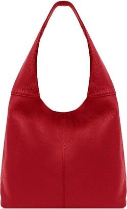 Sostter Red Soft Pebbled Leather Hobo Bag | Babxe