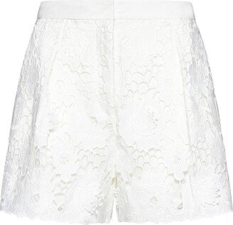High-Waist Floral-Lace Detailed Shorts