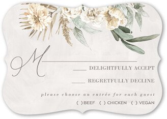 Rsvp Cards: Fresh And Floral Wedding Response Card, Beige, Pearl Shimmer Cardstock, Bracket