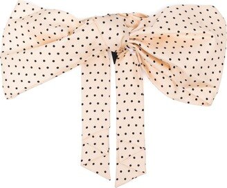 Polka-Dot Print Silk Bow Tie